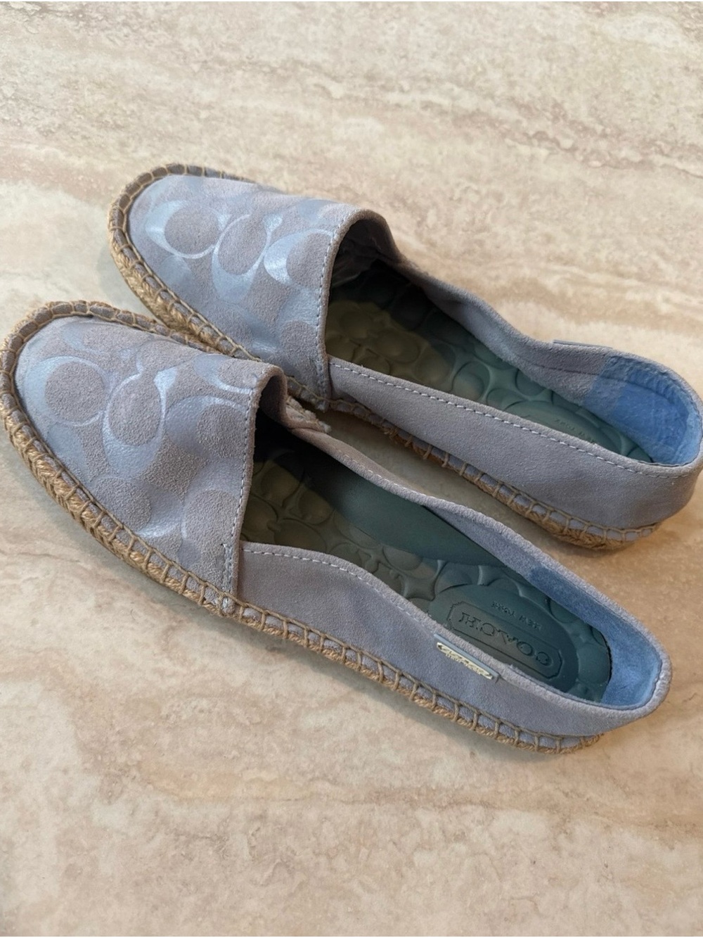 Coach Lavender Suede Espadrille Flats